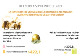 La inversión de Vietnam en el extranjero alcanza aumento de 32,4 por ciento