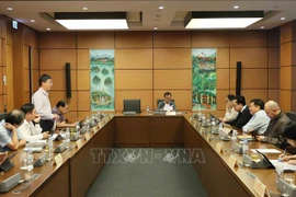 Diputados de la Asamblea Nacional de las provincias de Dien Bien, Vinh Long, Kon Tum y la ciudad de Can Tho discutieron en el grupo. (Fuente: VNA) 