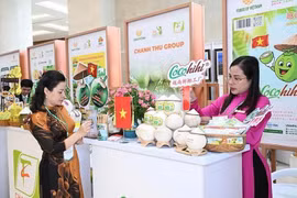 Exposición de productos agrícolas vietnamitas exportados a China. (Fuente: thoibaotaichinhvietnam.vn)