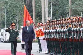 El secretario general del Partido Comunista de Vietnam (PCV) y secretario de la Comisión Militar Central, To Lam, en el acto. (Fuente: VNA)