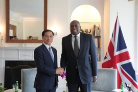 El viceprimer ministro y canciller de Vietnam, Bui Thanh Son y el secretario de Estado de Asuntos Exteriores, de Mancomunidad y de Desarrollo del Reino Unido, David Lammy (Fuente: baochinhphu.vn)