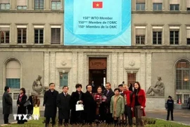 El 11 de enero de 2007, en la sede de la OMC en Ginebra, cuando Vietnam se convirtió en el miembro número 150 de la OMC (Fuente: VNA) 