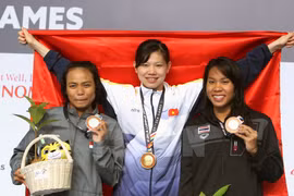 [Fotos] "La chica de oro" Nguyen Thi Anh Vien y dos récords en SEA Games 