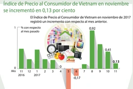 [Infografía] IPC de VIetnam en noviembre se incrementó en 0,13 por ciento