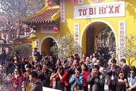 Visitan pagoda en primeros días del Año Nuevo