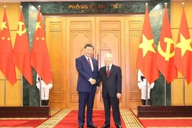 Máximos dirigentes partidistas de Vietnam y China se felicitan por el Tet