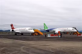 Efectuán exposición y demostración de aviones comerciales de COMAC en Quang Ninh