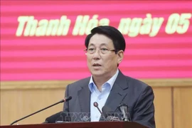 El presidente de Vietnam, Luong Cuong, habla en la reunión. (Fuente: VNA)