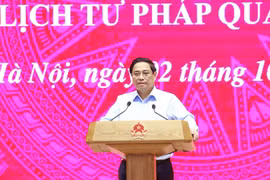 El primer ministro de Vietnam, Pham Minh Chinh, habla en la conferencia. (Fuente: VNA)