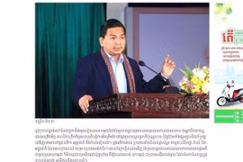 Un artículo en el sitio de noticias AMS e imagen del autor del artículo, Kin Phea, director del Instituto de Relaciones Internacionales de la Real Academia de Camboya. (Fuente: VNA)