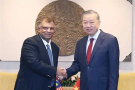 El secretario general del Partido Comunista de Vietnam, To Lam, recibe a Lin Yun Ling, director general del grupo Gamuda. (Fuente: VNA)