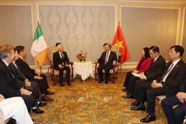 El secretario general del Partido Comunista y presidente de Vietnam, To Lam, recibe a Patrick McKillen, presidente del Grupo Pacific Land, cónsul honorario de Vietnam en Irlanda. (Fuente: VNA)