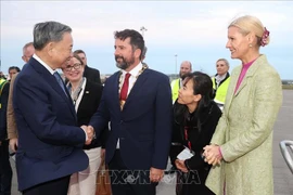 Acto de despedida al secretario general del Partido Comunista y presidente de Vietnam, To Lam, en el aeropuerto de Dublín. (Fuente: VNA)