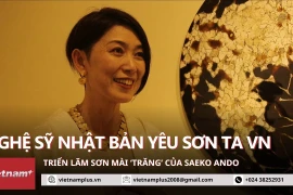 Muestra de pinturas de laca de artista japonesa en Hanoi celebra relaciones Vietnam-Japón