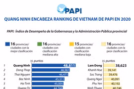 Ranking del Índice de Desempeño de la Gobernanza y la Administración Pública provincial de Vietnam