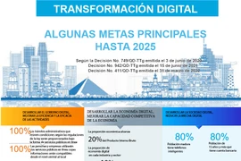 Algunas metas principales de transformación digital hasta 2025