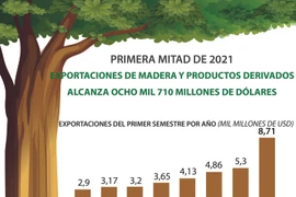 Exportaciones de madera de Vietnam alcanzan 8,71 mil millones de USD 