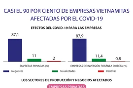 Casi el 90 por ciento de empresas vietnamitas afectadas por el COVID-19