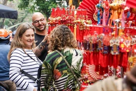 Bullicioso mercado de flores de Hang Luoc en días previos del Tet