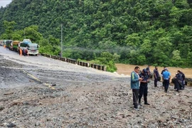El deslizamiento de tierra se produjo en el distrito de Chitwan, Nepal, el 12 de julio. (Foto: Xinhua/VNA)