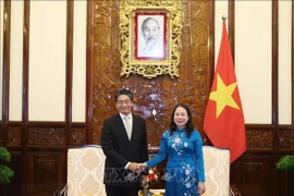 La presidenta interina de Vietnam, Vo Thi Anh Xuan, recibe al nuevo embajador de Japón en Hanoi, Ito Naoki. (Foto: VNA)