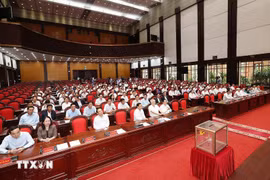 En la clausura de la reunión del Comité Central del PCV del XIII mandato. (Foto: VNA)