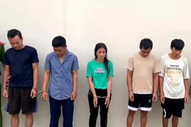 Los sospechosos, de entre 22 y 48 años y residentes en el distrito , fueron arrestados el 5 de junio por presunta participación en tráfico ilegal de drogas. (Foto: baonghean.vn)