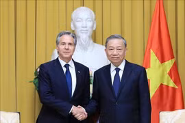 El presidente To Lam recibe al secretario de Estado estadounidense, Antony Blinken. (Foto: VNA)