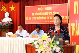Presidenta del Parlamento vietnamita responde a preguntas de electores