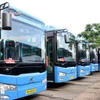 Autobuses eléctricos en Ciudad Ho Chi Minh. (Foto: VNA)