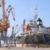 Carga y descarga de mercancías en el puerto de Hoang Dieu Chua Ve. (Foto: VNA)