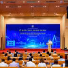 El presidente del Comité Popular de Hanoi, Vu Dai Thang, habla en la inauguración de los proyectos. (Fuente: VNA)