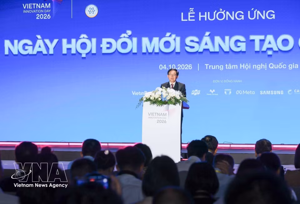El viceprimer ministro Ho Quoc Dung pronuncia un discurso en el evento. Foto: Hoang Hieu - VNA