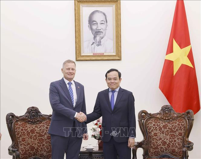 Vicepremier vietnamita recibe a gerente de grupo danés LEGO. (Fuente:VNA)