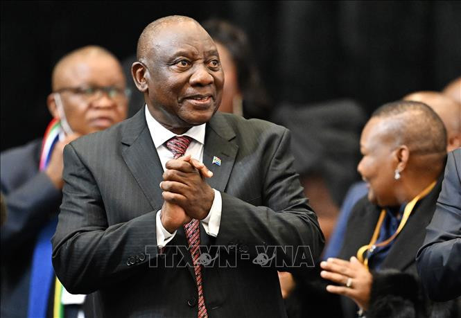El presidente sudafricano, Cyril Ramaphosa, en la sesión de votación de la Asamblea Nacional en Ciudad del Cabo, Sudáfrica, el 14 de junio de 2024. (Fuente: Xinhua/VNA)