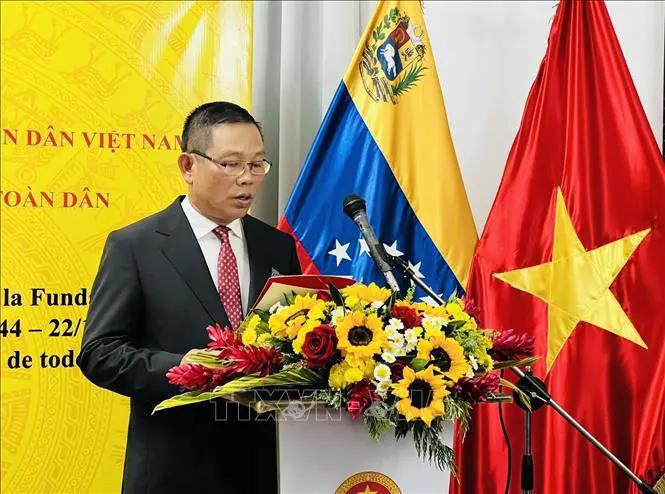 El embajador de Vietnam en Venezuela, Vu Trung My, en la ceremonia (Fuente: VNA)
