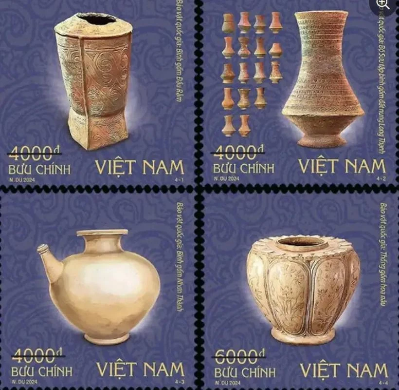 Vietnam emite conjunto de sellos "Tesoro nacional" sobre productos cerámicos. (Fuente:vietnampost.vn)