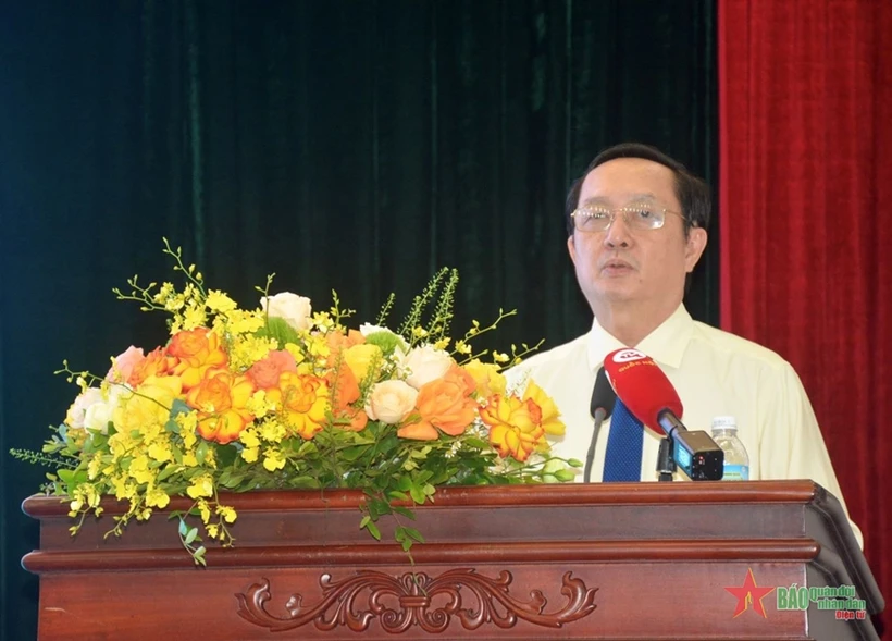 El ministro de Ciencia y Tecnología de Vietnam, Huynh Thanh Dat, habla en el evento. (Fuente: qdnd.vn)