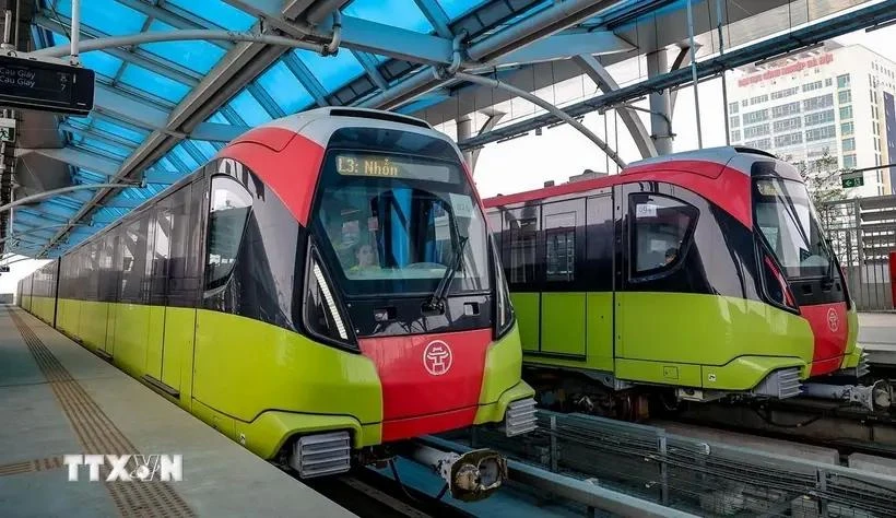 Vía ferroviaria urbana-tramo Nhon-estación de Hanoi. (Fuente:VNA)