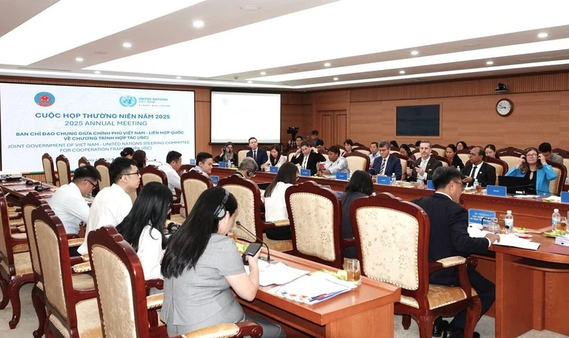 Reunión anual del Comité Directivo Conjunto de Cooperación Vietnam-Naciones Unidas en 2025. (Foto: Ministerio de Finanzas)