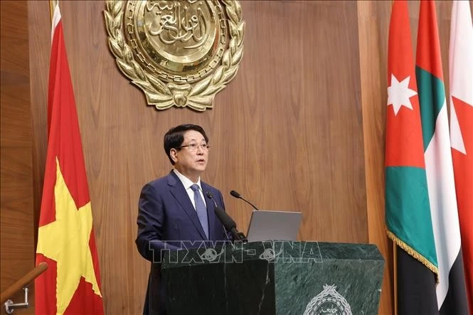 El presidente vietnamita, Luong Cuong, habla en el evento. (Foto: VNA)