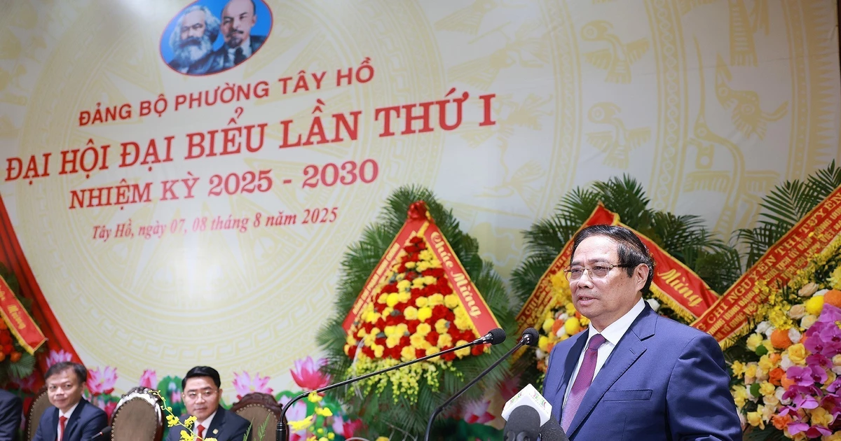 El primer ministro vietnamita, Pham Minh Chinh, habla en el evento. (Fuente: VNA) 