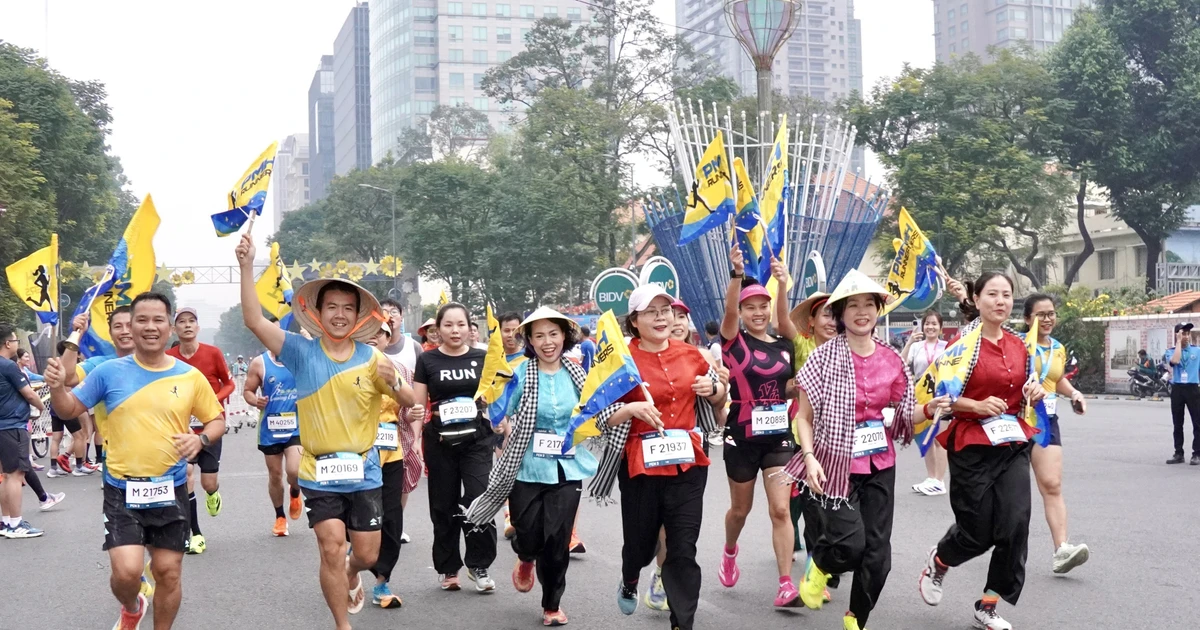 Atletas en el Maratón. (Foto: VNA)