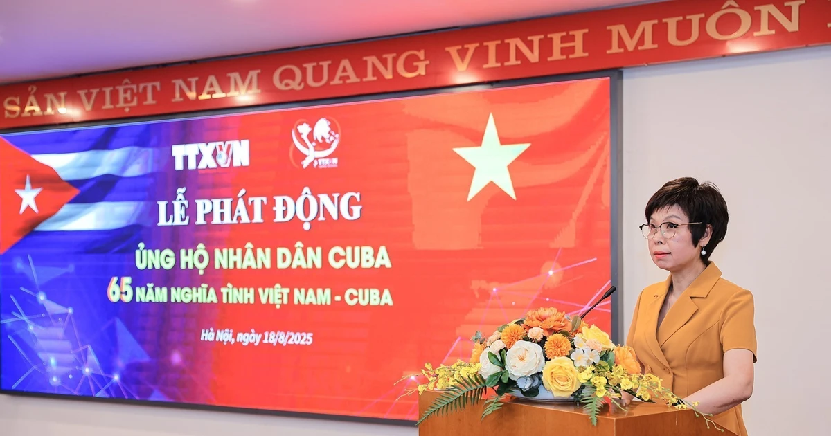 La directora general de la VNA, Vu Viet Trang, interviene en la cita (Foto: VNA)