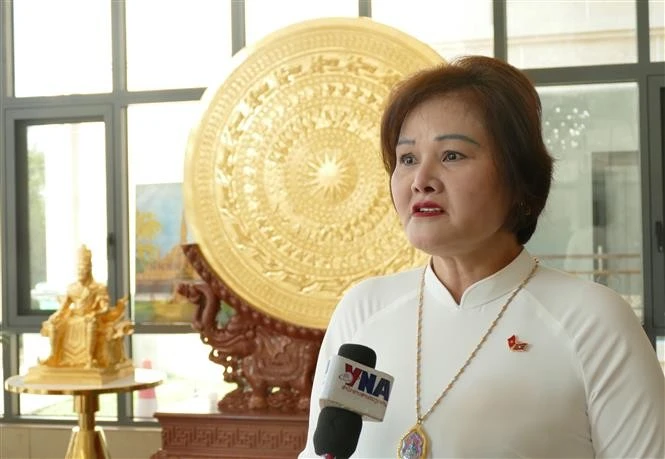 La presidenta del Consejo de Administración y directora general de la empresa Gold Phuc y vicepresidenta de la Asociación de Empresarios Vietnamitas en el Extranjero, Pham Thi Minh Huong. (Foto: VNA)