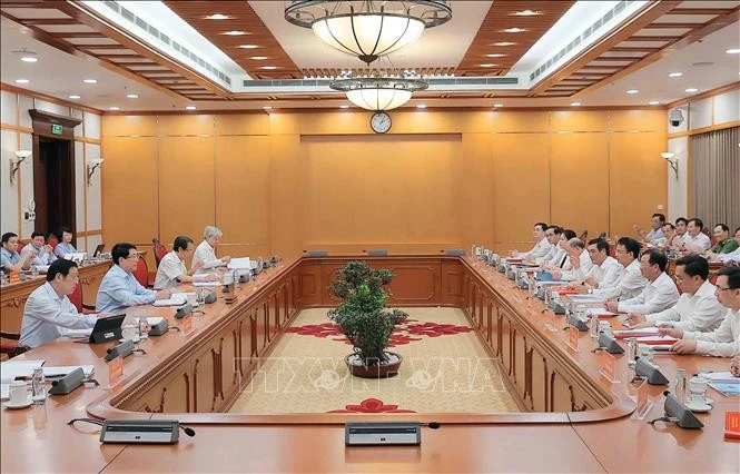 El Grupo de Trabajo N.º 1 fue presidido por Luong Cuong, presidente del Estado. (Foto: VNA)