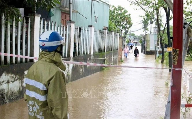 Una calle inundada en Da Nang (Foto: VNA)