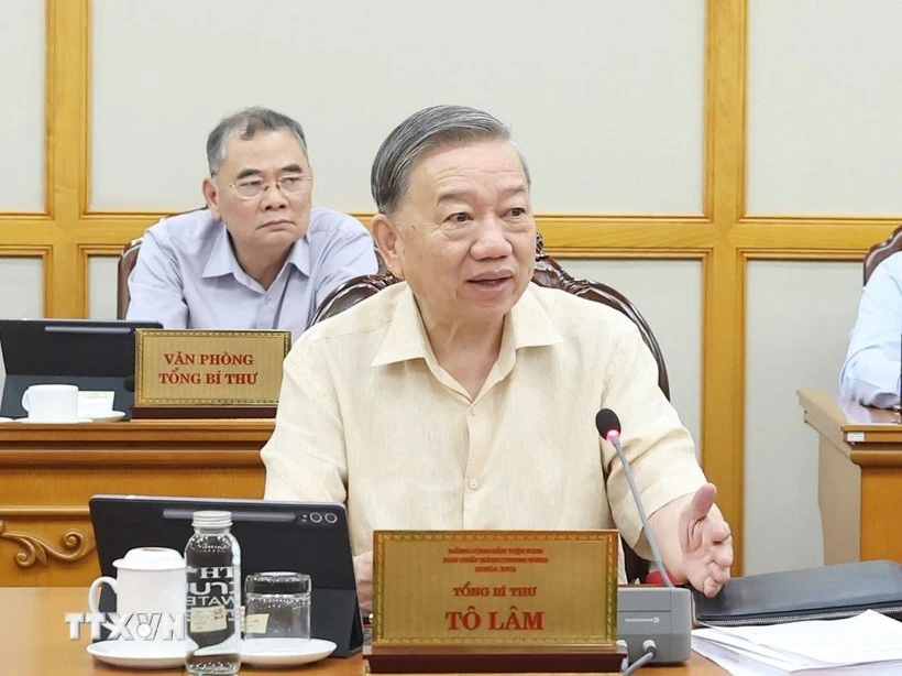 El secretario general del Partido Comunista de Vietnam, To Lam, en la cita. (Foto: VNA)