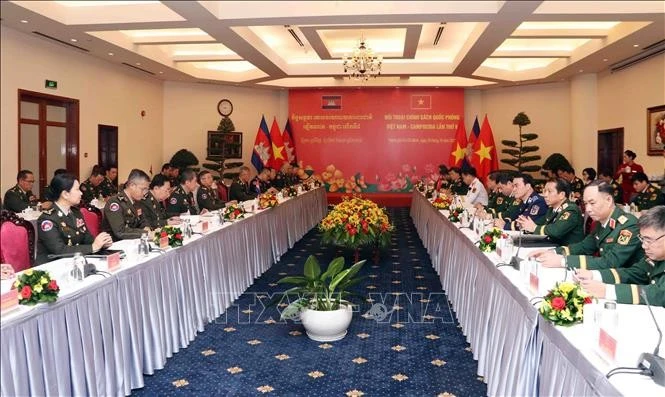 Panorama del octavo Diálogo sobre Política de Defensa Vietnam-Camboya. (Foto: VNA)