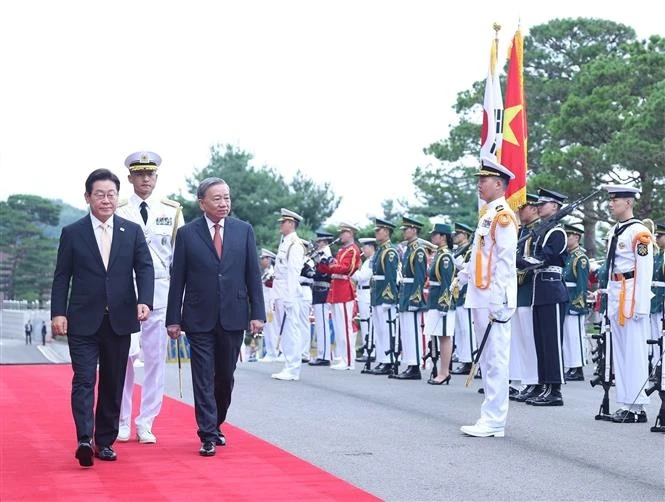 En la ceremonia de bienvenida (Foto: VNA)